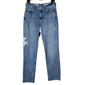Pilcro and the Letterpress Tilde Blue Jeans High Waist Distressed Size 28